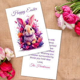 Frische Pastelle Ostern Bunny & Watercolor Florenz Feiertagskarte