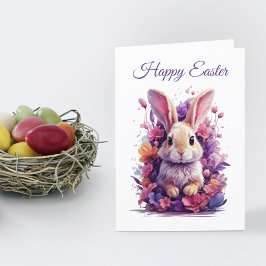Frische Pastelle Ostern Bunny & Watercolor Florenz Feiertagskarte