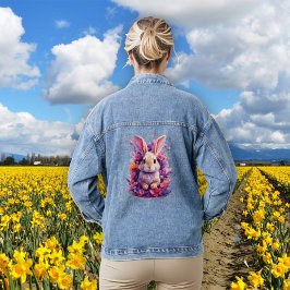Frische Pastelle Ostern Bunny & Watercolor Florenz Jeansjacke