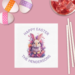 Frische Pastelle Ostern Bunny & Watercolor Florenz Serviette
