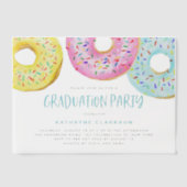 Frische Pastelle Sprinkle Donuts Graduierungsparty Pergament Einladungen (Vorderseite)
