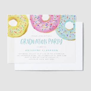 Frische Pastelle Sprinkle Donuts Graduierungsparty Pergament Einladungen