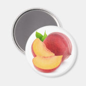 Frische Pfirsiche schneiden Magnet (Vorderseite/Rückseite)