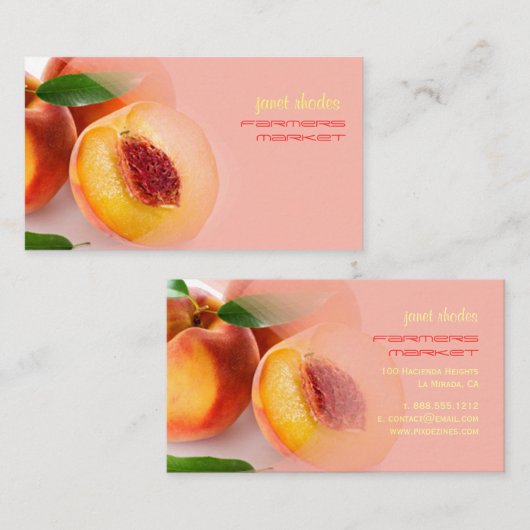 Frische Pfirsiche Visitenkarte (Vorne/Hinten)
