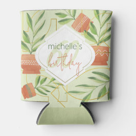 Frische Pflanze in Keramik Wasserfarbe Dosenkühler