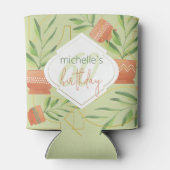 Frische Pflanze in Keramik Wasserfarbe Dosenkühler (Rückseite)