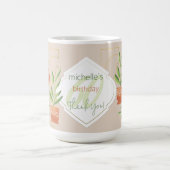 Frische Pflanze in Keramik Wasserfarbe Kaffeetasse (Mittel)