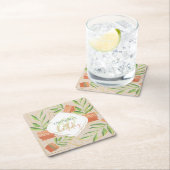 Frische Pflanze in Keramik Wasserfarbe Rechteckiger Pappuntersetzer (Vor Ort)