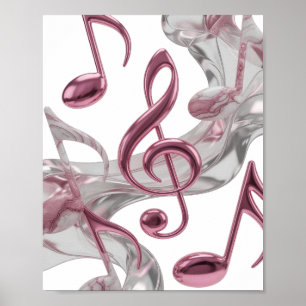 Frische Pinke MUSIC IN MOTION Text Design Poster