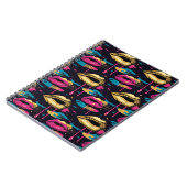 Frische Pop Art Lips Muster mit dynamischen Tropfe Notizblock (Linke Seite)