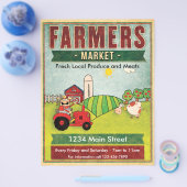 Frische Produkte und Fleisch vom Bauernmarkt Flyer (Einzeln)