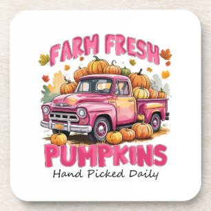 Frische Pumpkins - Pink Truck Herbsternte Getränkeuntersetzer