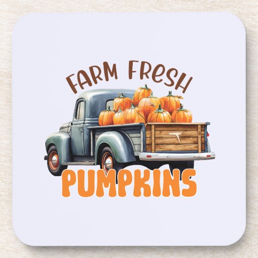 Frische Pumpkins - Rustikaler LKW Getränkeuntersetzer (Vorderseite)