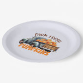 Frische Pumpkins - Rustikaler LKW Pappteller (Schrägansicht)