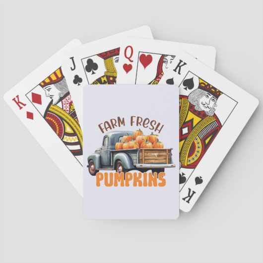 Frische Pumpkins - Rustikaler LKW Spielkarten (Rückseite)