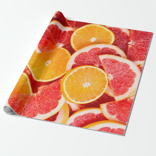 Frische reife Orange und Grapefruit Hintergrund Geschenkpapier