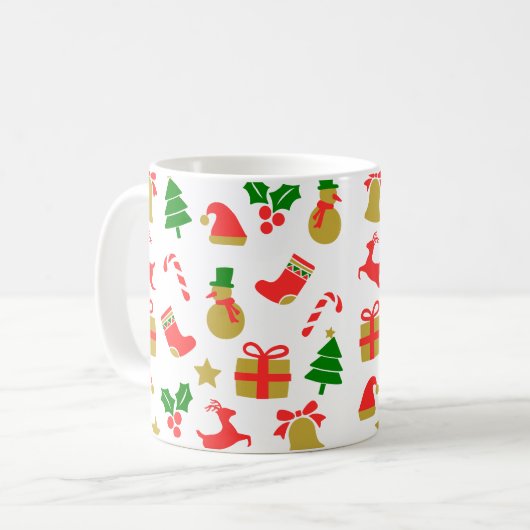 Frische Rentiere Weihnachtsbaum Feierliche Feierta Kaffeetasse (Vorderseite Links)