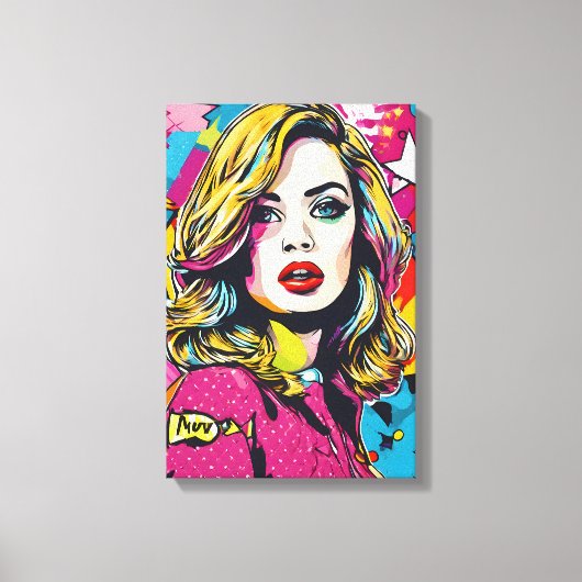 Frische Retro Pop Portrait Leinwanddruck (Vorderseite)