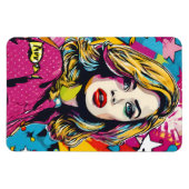 Frische Retro Pop Portrait Magnet (Horizontal)
