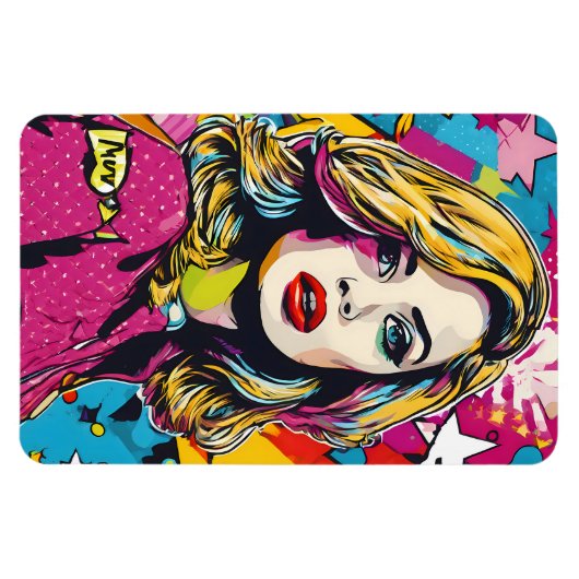 Frische Retro Pop Portrait Magnet (Horizontal)