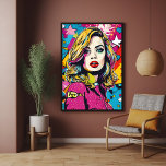 Frische Retro Pop Portrait Poster<br><div class="desc">Dieses beeindruckende und farbenprächtige Künstlerplakat "Bold Retro Pop Art Portrait", das das Wesen der Pop-Kunst einfängt, ist ideal für Zuhause oder Büro, um einen Retro-Flair hinzuzufügen, und eignet sich hervorragend für Fans von Pop und zeitgenössischem Design. Lass dieses lebendigen und nostalgischen Drucks bringt Ihnen eine Touch von Kreativität und Energie...</div>