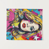 Frische Retro Pop Portrait Wandteppich (Vorderseite (Horizontal))