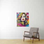 Frische Retro Pop Portrait Wandteppich (Beispiel)