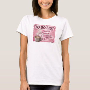 Frische rosa COFFEE ARBEIT TRUE CRIME Mode Kunst T-Shirt