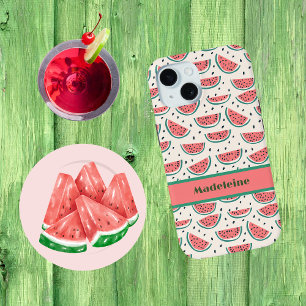 Frische Rosa Grüne Wassermelone-Muster Creme Monog Case-Mate iPhone Hülle