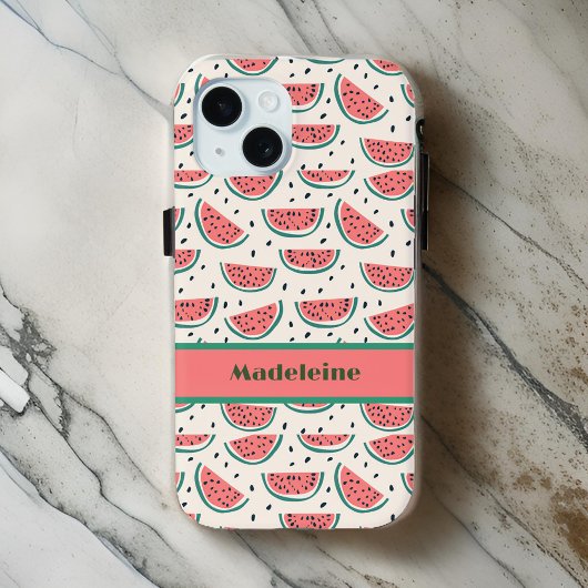 Frische Rosa Grüne Wassermelone-Muster Creme Monog Case-Mate iPhone Hülle