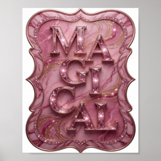 Frische rosa MAGISCHE Statement Design Poster (Vorne)