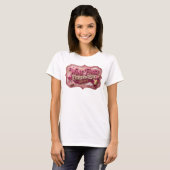 Frische rosa WINE FIRST EVERYTHING ELSE SECOND T-Shirt (Vorne ganz)