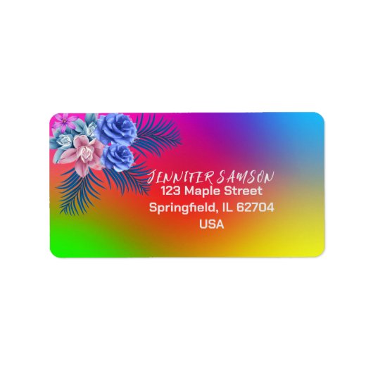 Frische Rose Boho Moderne Moderne tropische Küche Adressaufkleber (Vorne)