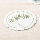 FRISCHE ROSEMÄRE Runde Untersetzer (+Text) (angewinkelt)
