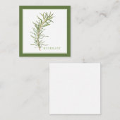 FRISCHE ROSEMARY 2.5" Square Flat Card / Green Mitteilungskarte (Vorne/Hinten)