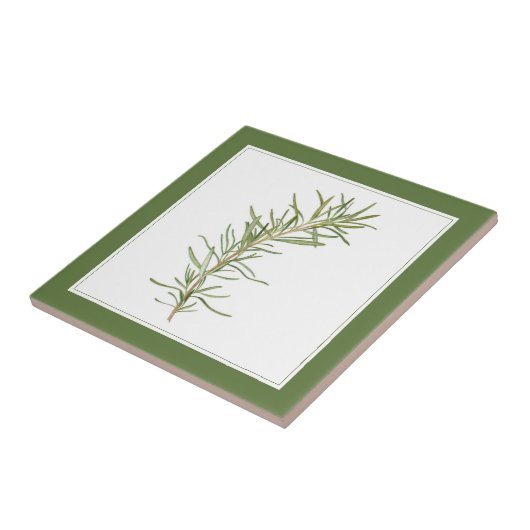 FRISCHE ROSEMARY 4.25" Keramik Tile (Text) Grün Fliese (Seite)