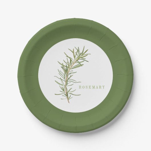 FRISCHE ROSEMARY 7" Round Paper Teller - Grünbuch (Vorderseite)