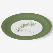 FRISCHE ROSEMARY 9" Round Paper Teller - Grünbuch (Schrägansicht)