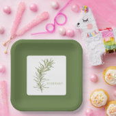 FRISCHE ROSEMARY 9" Square Paper Teller - Green (Party)