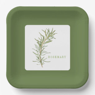 FRISCHE ROSEMARY 9" Square Paper Teller - Green