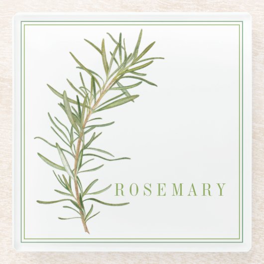 FRISCHE ROSEMARY Glasgetränkenkasten Glasuntersetzer (Vorderseite)