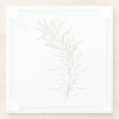 FRISCHE ROSEMARY Glass Beverage Coaster (-text) Glasuntersetzer (Rückseite)