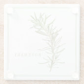 FRISCHE ROSEMARY Glass Beverage Coaster (+text) Glasuntersetzer (Rückseite)