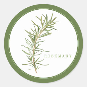 FRISCHE ROSEMARY Große runde Sticker (+text) Grün