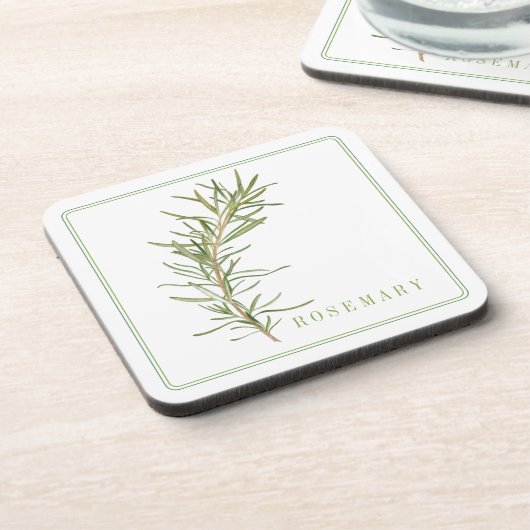 FRISCHE ROSEMARY-HartplastikUntersetzer (+text) Getränkeuntersetzer (Linke Seite)