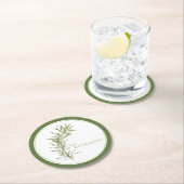 FRISCHE ROSEMARY Round Paper Untersetzer (+text) G (Vor Ort)