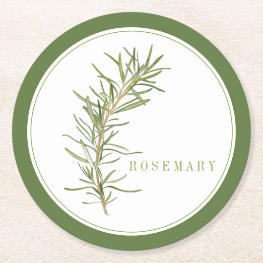 FRISCHE ROSEMARY Round Paper Untersetzer (+text) G (Vorderseite)