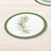 FRISCHE ROSEMARY Round Paper Untersetzer (-text) G (Angewinkelt)