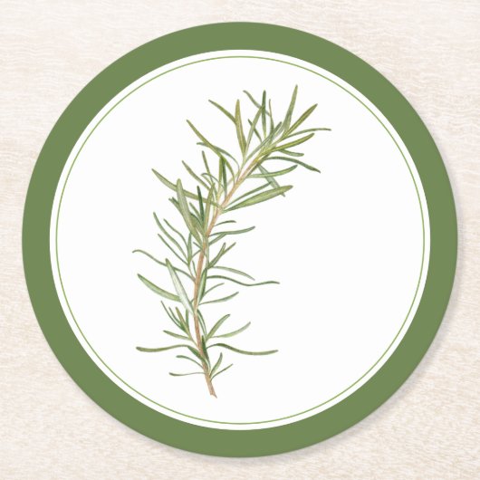 FRISCHE ROSEMARY Round Paper Untersetzer (-text) G (Vorderseite)