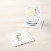 FRISCHE ROSEMARY Scalloped Square Untersetzer (+te (Vor Ort)